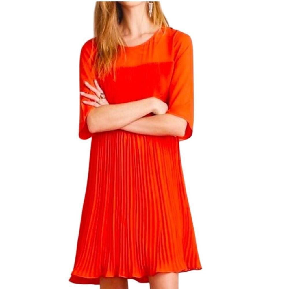 Maeve Anthropologie Edie Pleated Swing Dress Size 2